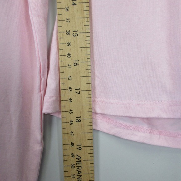 Edikted Long Sleeve Cropped Top Women S Pink Rayon Fitted Y2K Preppy Chic 190 - Picture 10 of 10